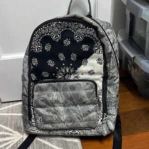 Bari Lynn bandana black denim full size kids backpack.